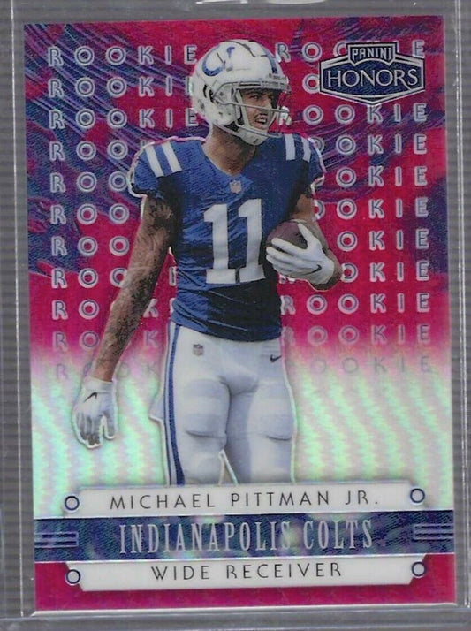 MICHAEL PITTMAN JR 2020 PANINI HONORS RED PRIZM ROOKIE RC #D 03/10