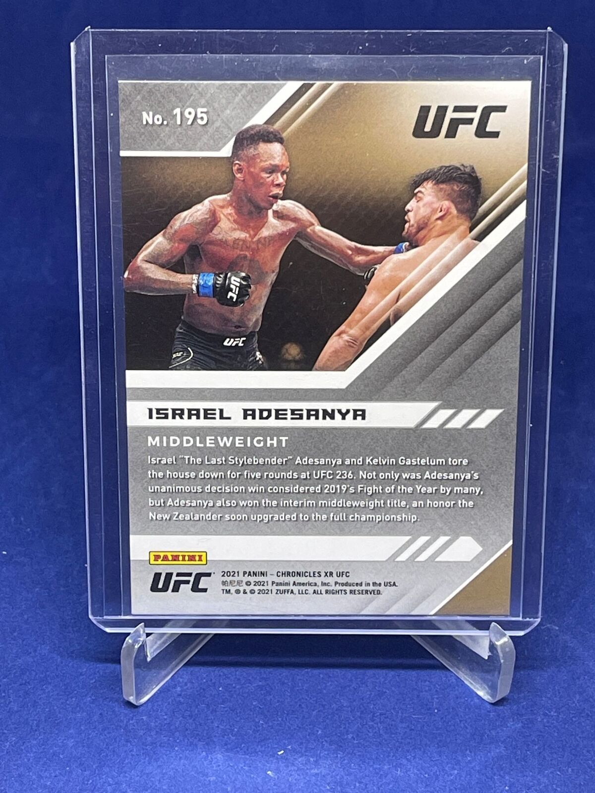 ISRAEL ADESANYA 2021 PANINI CHRONICLES XR RED #D 104/149