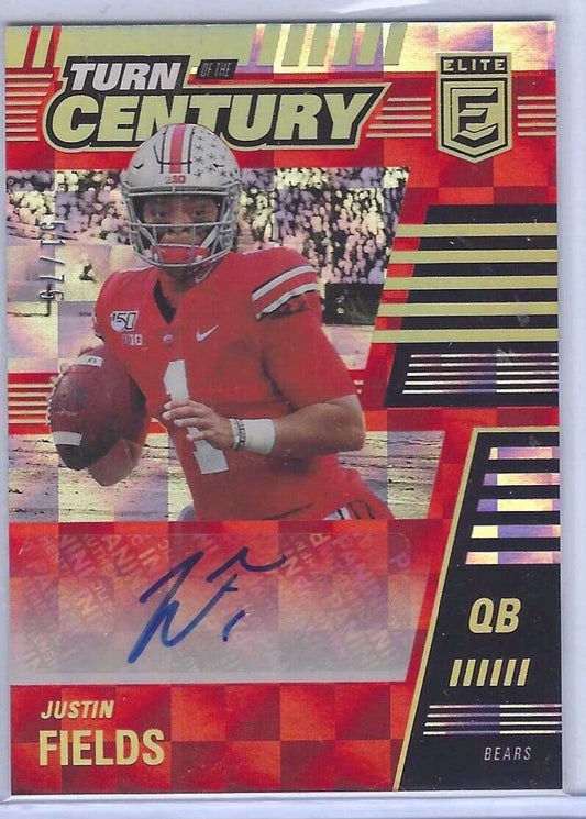 JUSTIN FIELDS 2021 DONRUSS ELITE TURN OF THE CENTURY RED ROOKIE AUTO RC #D 51/75