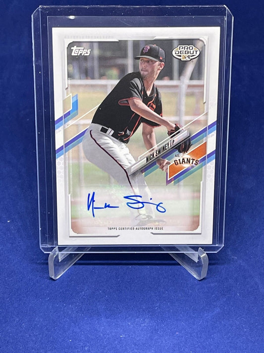 NICK SWINEY 2021 TOPPS PRO DEBUT AUTO PROSPECT