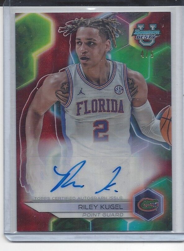 RILEY KUGEL 2023 BOWMANS BEST RED LAVA REFRACTOR FLORIDA AUTO #D 4/5
