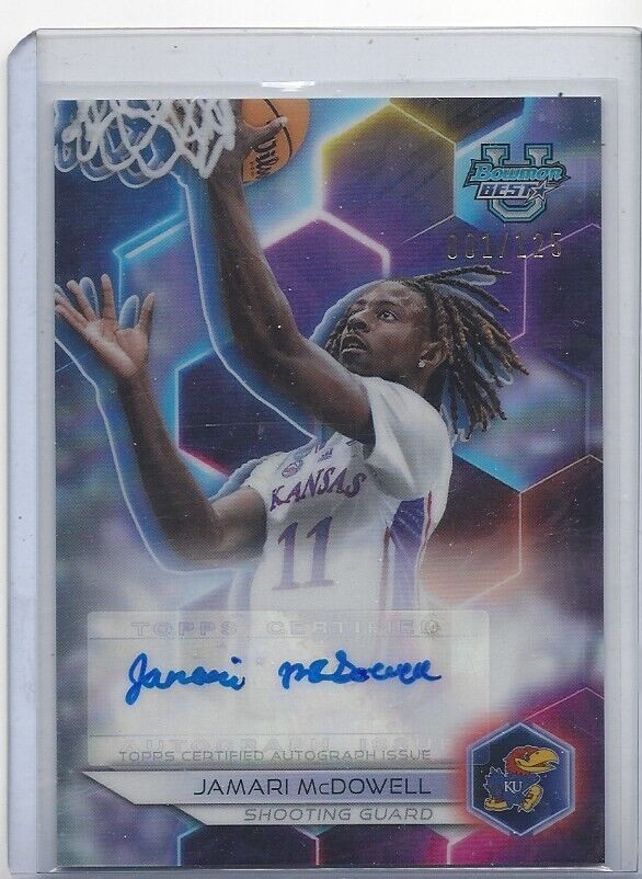 JAMARI MCDOWELL 2023 BOWMANS BEST UNIVERSITY KANSAS REFRACTOR AUTO #D  1/125