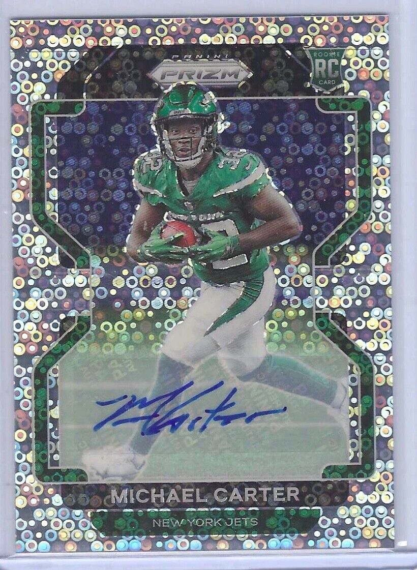 MICHAEL CARTER 2021 PANINI PRIZM SILVER DISCO NO HUDDLE ROOKIE AUTO RC #365