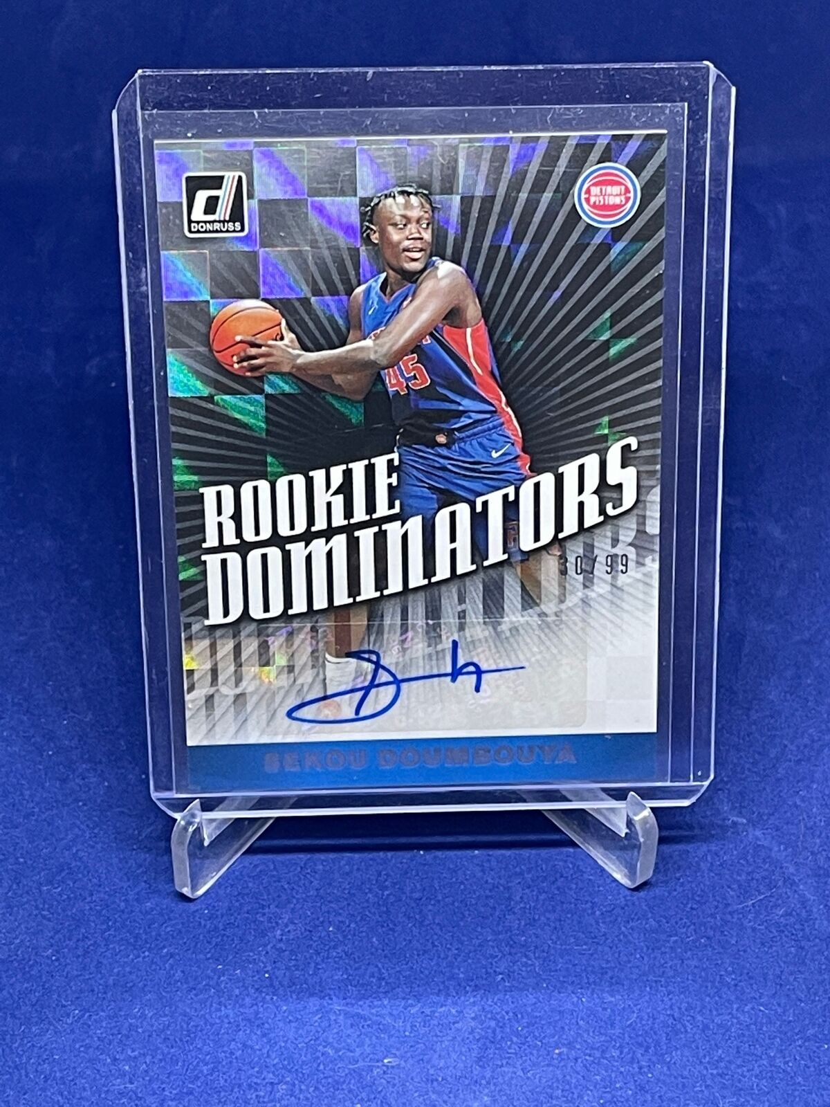 SEKOU DOUMBOUYA 2019-20 PANINI DONRUSS ROOKIE DOMINATORS AUTO RC #D 30/99