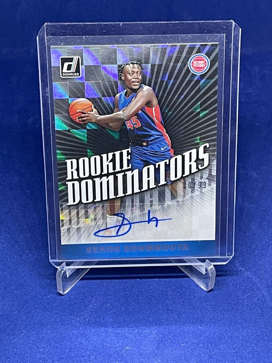 SEKOU DOUMBOUYA 2019-20 PANINI DONRUSS ROOKIE DOMINATORS AUTO RC #D 30/99