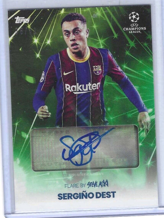 SERGINO DEST 2021-22 TOPPS FLARE STEVE AOKI GREEN CHAMPIONS LEAGUE AUTO #D 36/41