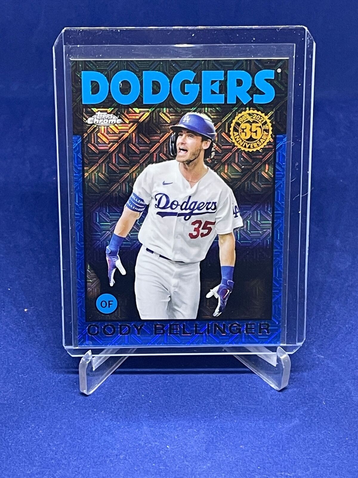 CODY BELLINGER 2021 TOPPS CHROME SILVER PACK BLUE MOJO REFRACTOR #D 8/150