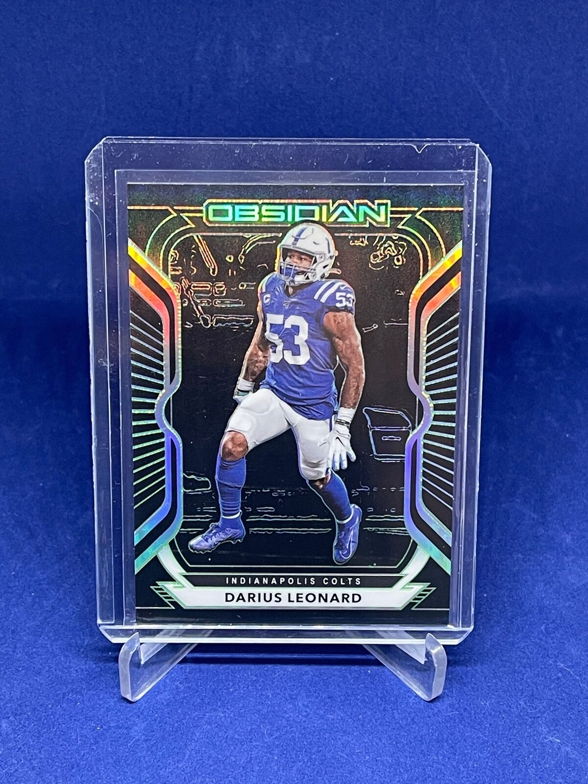 DARIUS LEONARD 2020 PANINI OBSIDIAN ELECTRIC ETCH GREEN #D 4/50
