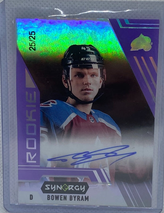 BOWEN BYRAM 2020-21 UPPER DECK SYNERGY ROOKIE PURPLE AUTO RC #D 25/25