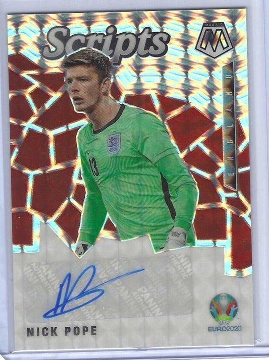 NICK POPE 2020-21 PANINI MOSAIC UEFA EURO MOSAIC PRIZM SCRIPTS AUTO #SM-NP
