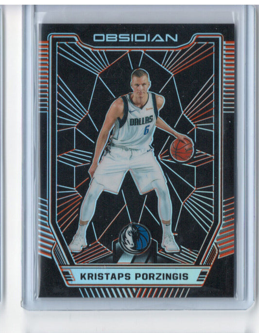 KRISTAPS PORZINGIS 2018-19 PANINI OBSIDIAN ORANGE ELECTRIC ETCH #D 2/25