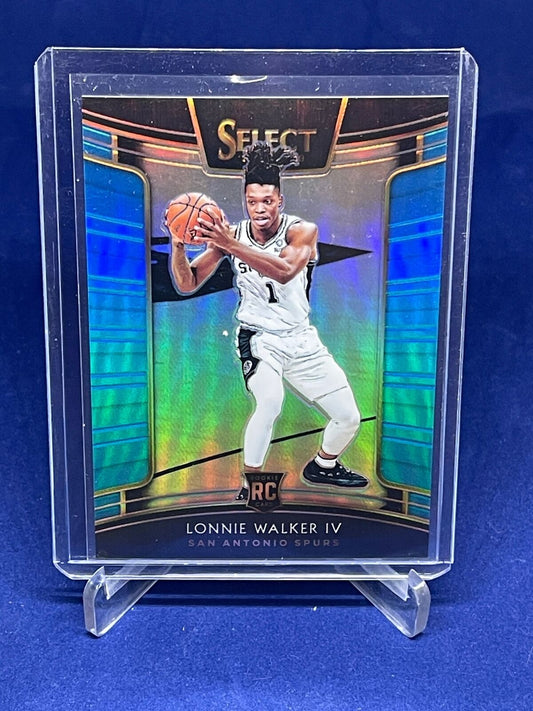 LONNIE WALKER IV 2018-19 PANINI SELECT CONCOURSE BLUE PRIZM RC #D 158/299