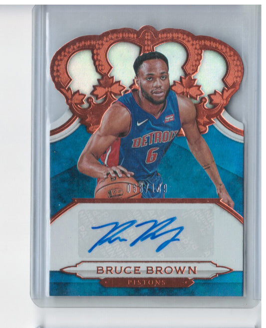 BRUCE BROWN 2018-19 CROWN ROYALE BRONZE DIE CUT ROOKIE AUTO RC #D /149