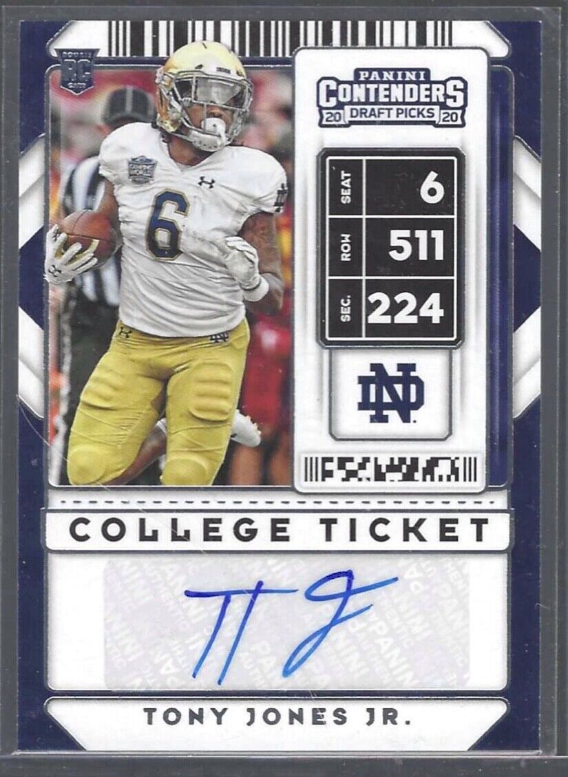 TONY JONES JR 2020 CONTENDERS DRAFT PICKS COLLEGE TICKET AUTO RC #126