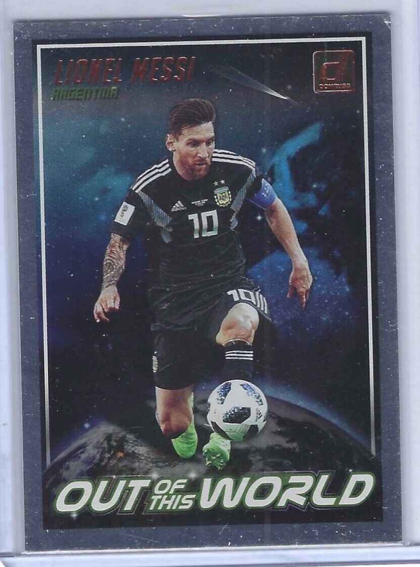 LIONEL MESSI 2018-19 PANINI DONRUSS OUT OF THIS WORLD SILVER FOIL #OW-6