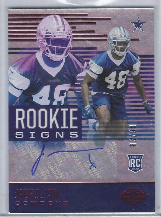JABRIL COX 2021 PANINI ILLUSIONS ROOKIE SIGNS AUTO RC #D 63/99