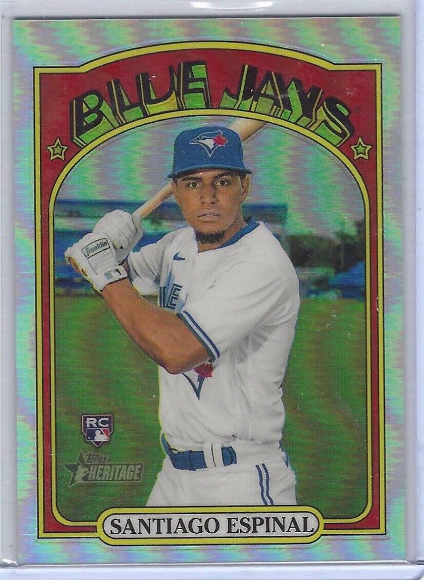 SANTIAGO ESPINAL 2021 TOPPS HERITAGE ROKIE REFRACTOR CHROME RC #D 019/572