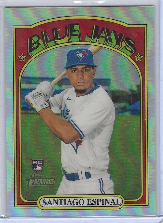 SANTIAGO ESPINAL 2021 TOPPS HERITAGE ROKIE REFRACTOR CHROME RC #D 019/572