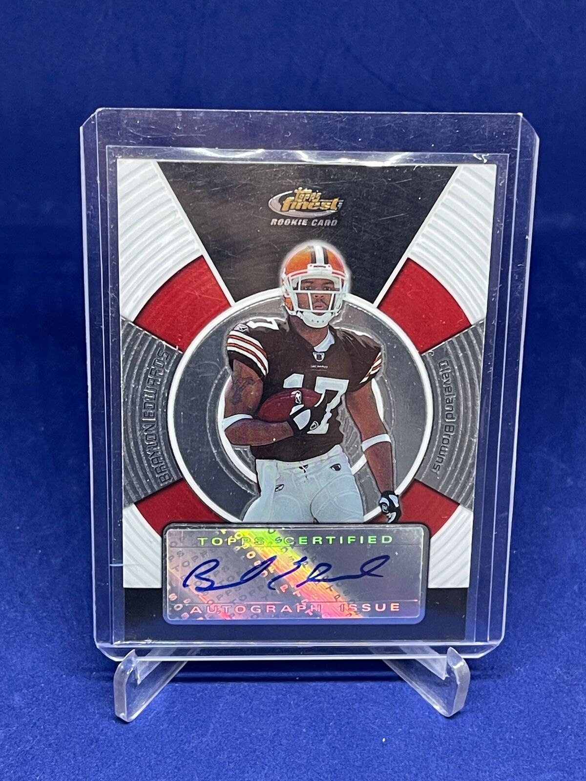 BRAYLON EDWARDS 2005 TOPPS FINEST ROOKIE AUTO RC #D 195/299