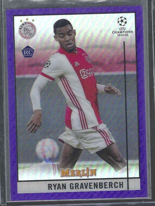 RYAN GRAVENBERCH 2020-21 TOPPS MERLIN PURPLE REFRACTOR RC #D 281/299