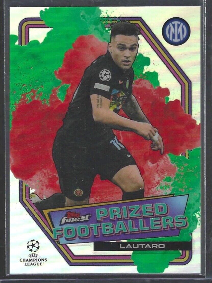 LAUTARO MARTINEZ 2021 FINEST GREEN RED FUSION REFRACTOR PRIZED FOOTBALLERS /30