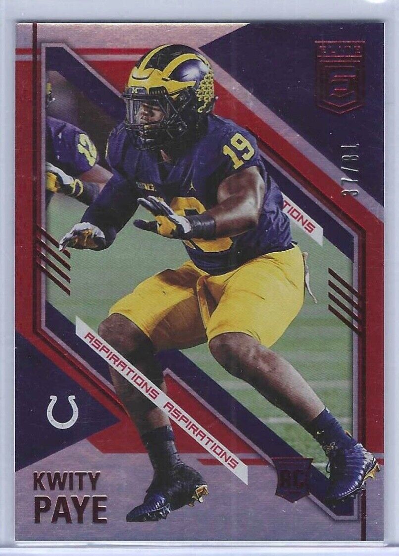 KWITY PAYE 2021 PANINI DONRUSS ELITE ASPIRATIONS RED FOIL ROOKIE RC #D 37/81