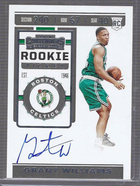 GRANT WILLIAMS 2019-20 PANINI CONTENDERS ROOKIE TICKET ON CARD AUTO RC #109
