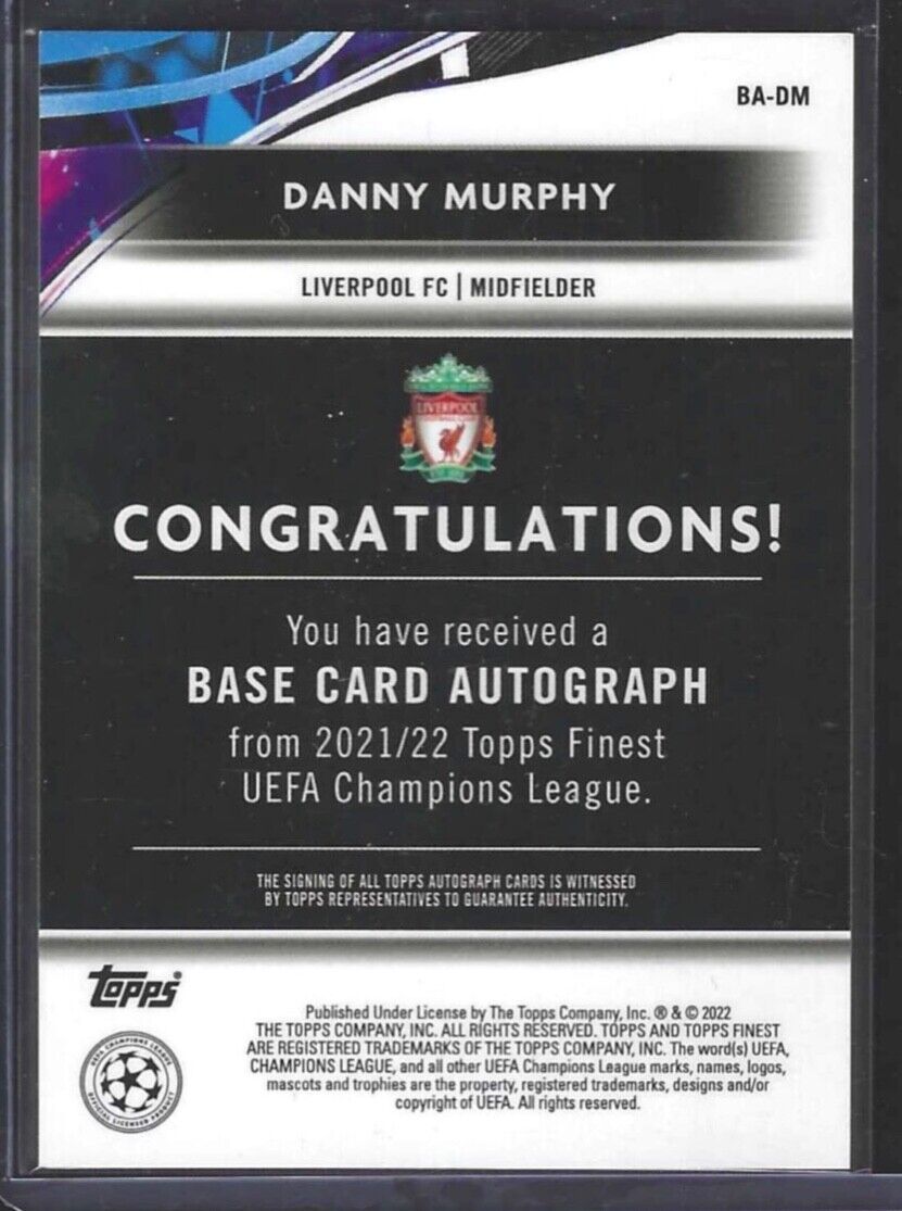 DANNY MURPHY 2021-22 TOPPS FINEST SILVER REFRACTOR AUTO #BA-DM