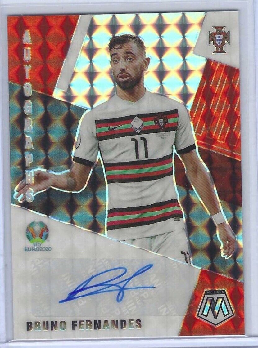 BRUNO FERNANDES 2020-21 PANINI MOSAIC UEFA EURO MOSAIC PRIZM AUTO #AM-BF