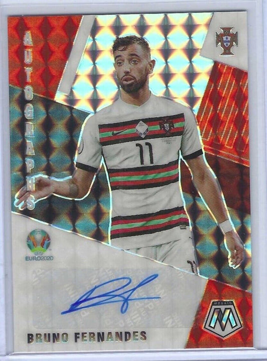 BRUNO FERNANDES 2020-21 PANINI MOSAIC UEFA EURO MOSAIC PRIZM AUTO #AM-BF