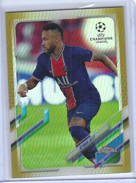 NEYMAR JR 2020-21 TOPPS CHROME UEFA GOLD REFRACTOR #D 06/50
