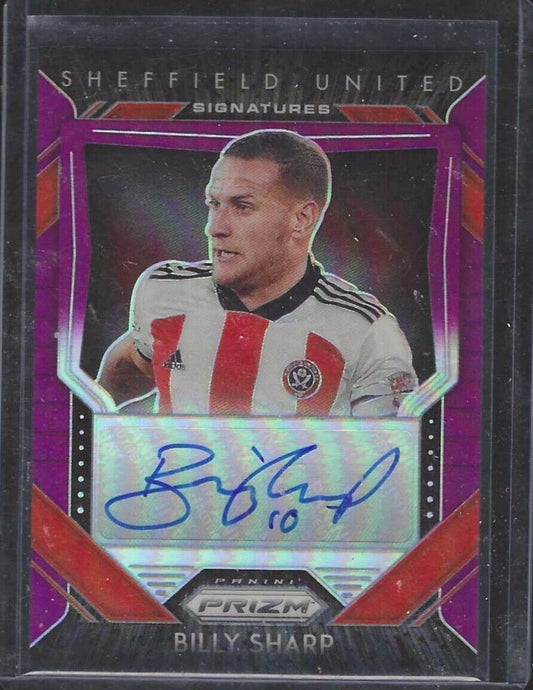 BILLY SHARP 2021-22 PANINI PRIZM PURPLE PRIZM SIGNATURES SHEFFIELD AUTO #D 27/99