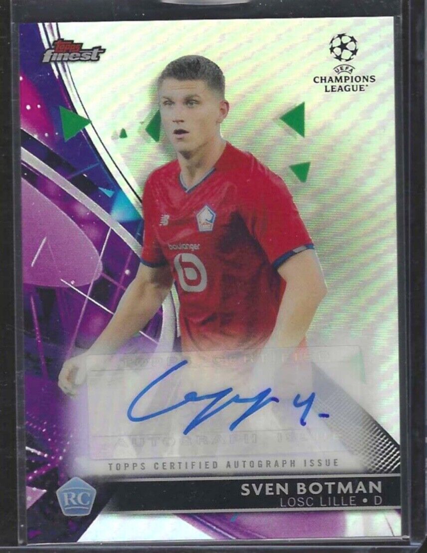 SVEN BOTMAN 2021-22 TOPPS FINEST SILVER REFRACTOR ROOKIE AUTO RC #BA-SB