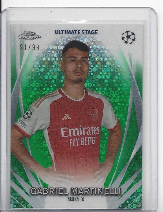 GABRIEL MARTINELLI 2023-24 TOPPS CLUB ULTIMATE STAGE CHROME GREEN REFRACTOR /99