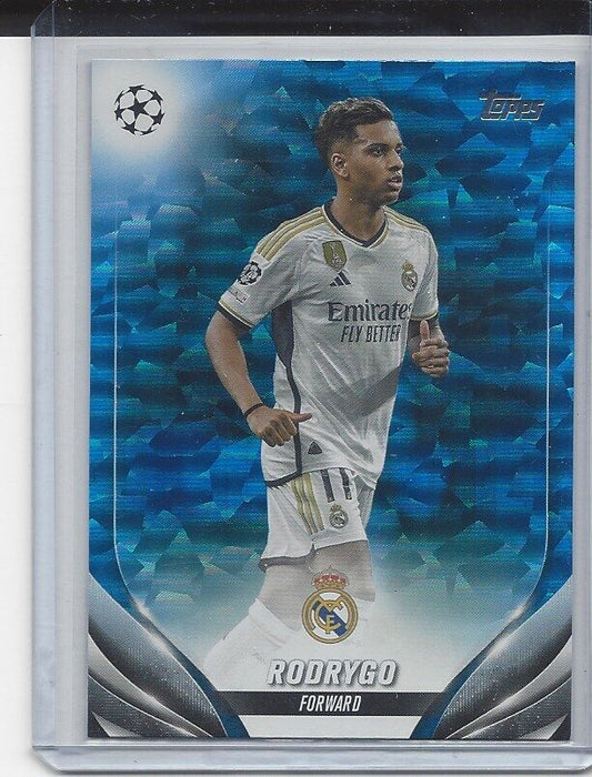 RODRYGO 2023-24 TOPPS CLUB COMPETITIONS UCL ICY BLUE FOIL #D 16/75