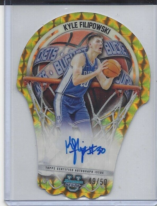 KYLE FILIPOWSKI 2023 BOWMANS BEST BUCKETS GOLD GEOMETRIC REFRACTOR AUTO /50