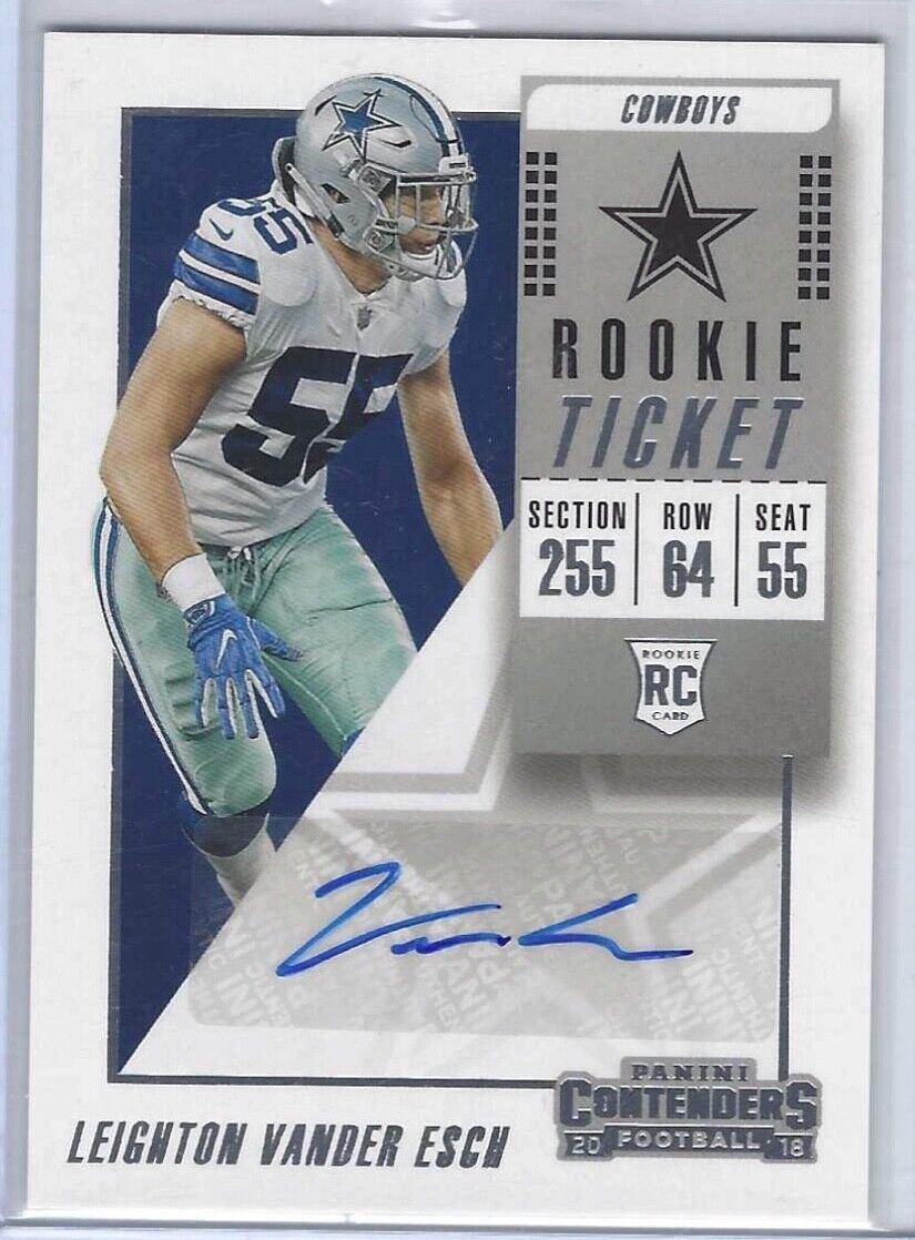 LEIGHTON VANDER-ESCH 2018 PANINI CONTENDERS ROOKIE TICKET AUTO RC #154