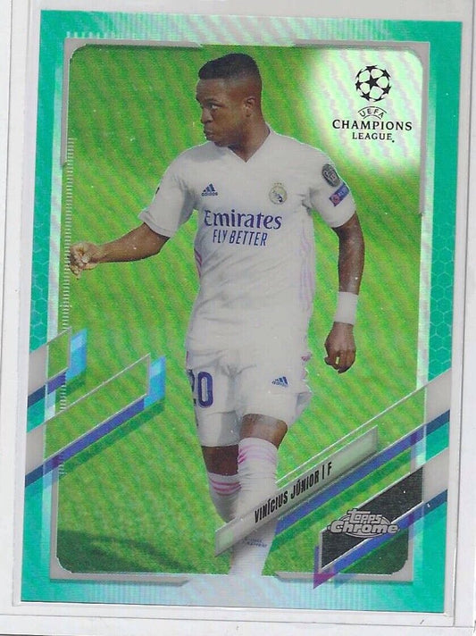 VINICIUS JUNIOR 2021-22 TOPPS CHROME CHAMPIONS LEAGUE AQUA REFRACTOR #D 197/199