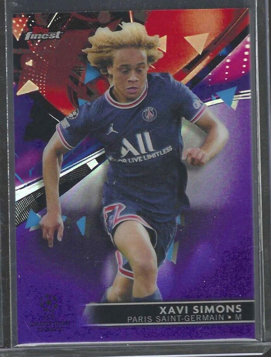 XAVI SIMONS 2021-22 TOPPS FINEST PURPLE REFRACTOR #D 251/299