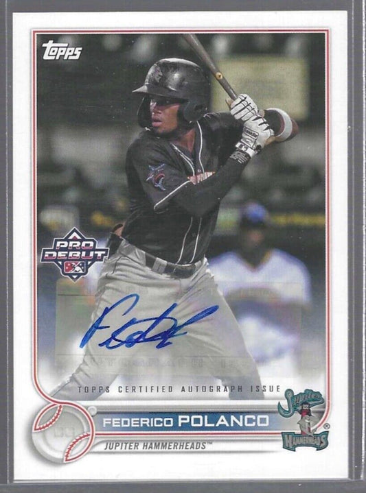 FEDERICO POLANCO 2022 TOPPS PRO DEBUT PROSPECT AUTO #PD-190