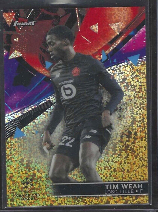TIM WEAH 2021-22 TOPPS FINEST GOLD MINI DIAMOND REFRACTOR #D 14/50