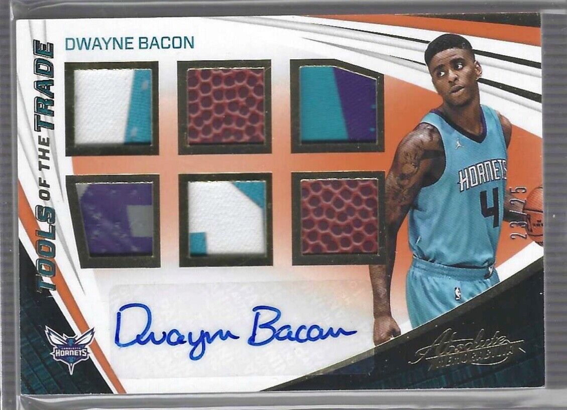 DWAYNE BACON 2017-18 ABSOLUTE TOOLS OF TRADE ORANGE SIX PATCH AUTO RC #D 23/25