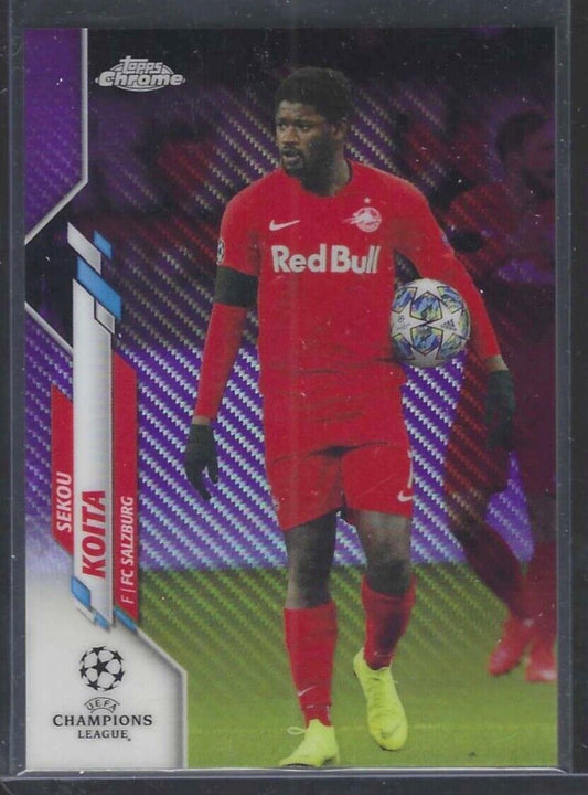 SEKOU KOITA 2019-20 TOPPS CHROME UEFA PURPLE CARBON REFRACTOR SP RC #78