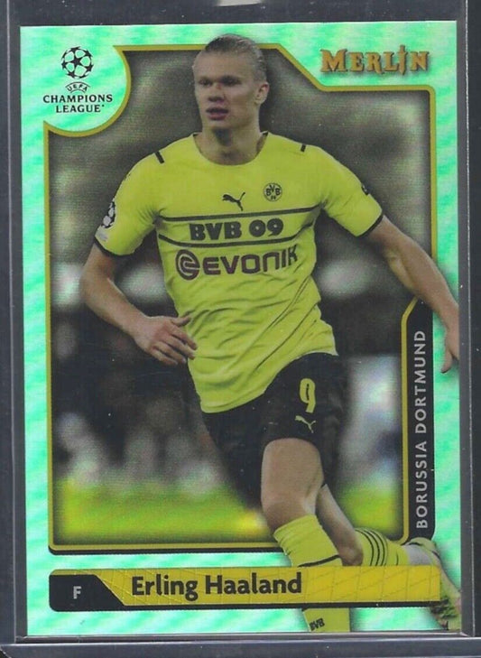 ERLING HAALAND 2021-22 TOPPS MERLIN AQUA REFRACTOR #D 167/199