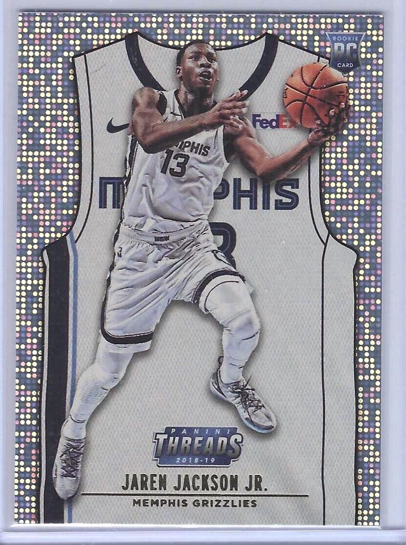 JAREN JACKSON JR 2018-19 PANINI THREADS HOME JERSEY DAZZLE ROOKIE RC #106