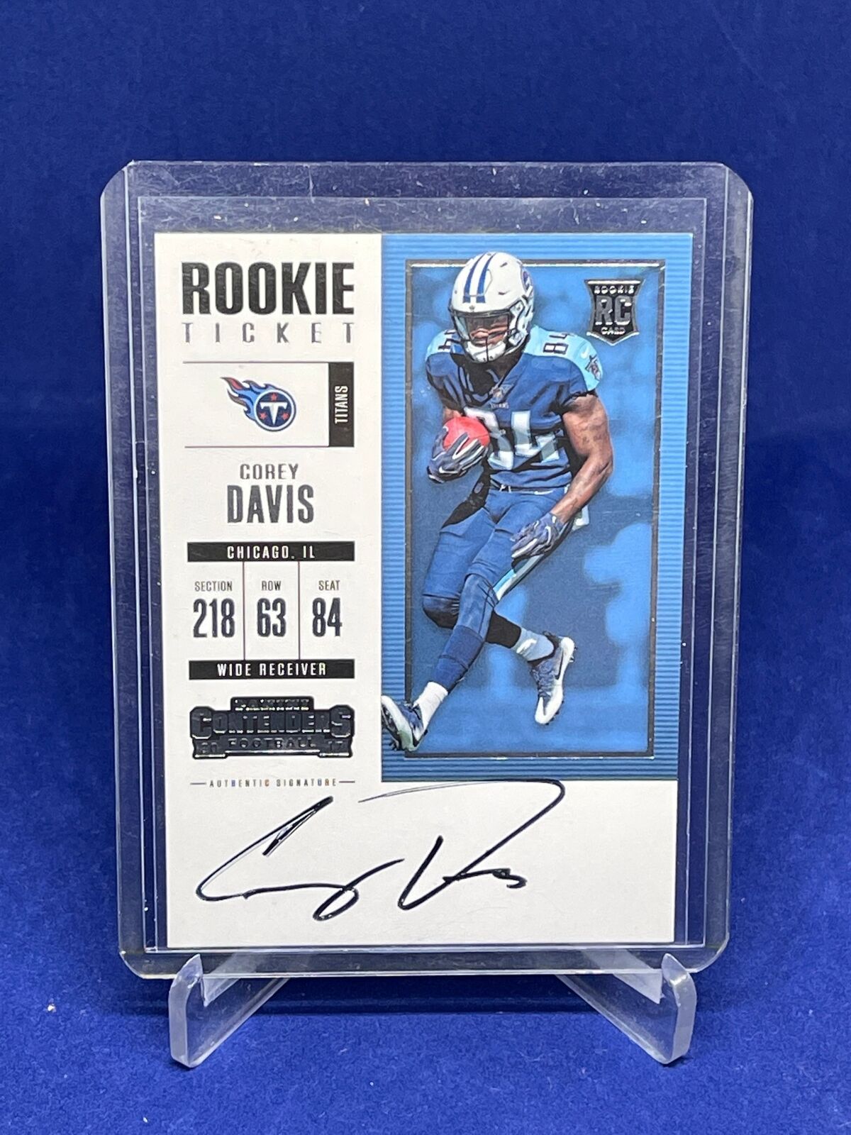 COREY DAVIS 2017 PANINI CONTENDERS ROOKIE TICKET ON CARD AUTO RC #328
