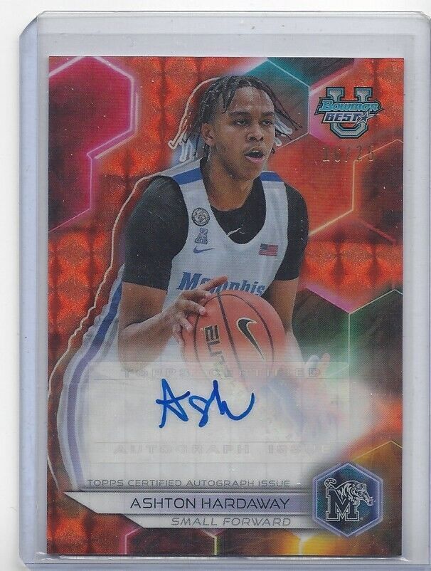ASHTON HARDAWAY 2023 BOWMANS BEST UNIVERSITY ORANGE GEOMETRIC REFRACTOR AUTO /25