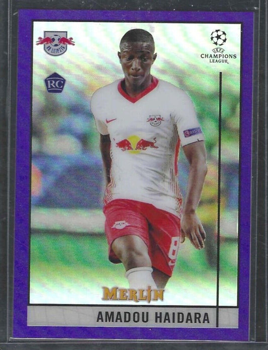 AMADOU HAIDARA 2020-21 TOPPS MERLIN UEFA PURPLE REFRACTOR ROOKIE RC #D 061/299