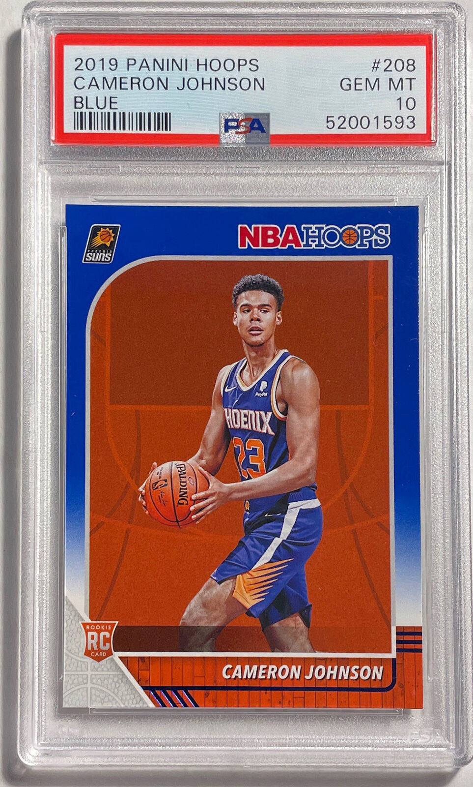 CAMERON JOHNSON 2019 PANINI HOOPS BLUE ROOKIE RC #208 PSA 10 GEM MINT POP 2