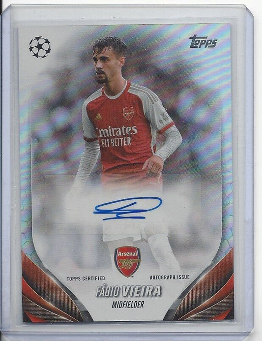 FABIO VIEIRA 2023-24 TOPPS CLUB COMPETITIONS UCL ARSENAL SILVER FOIL AUTO